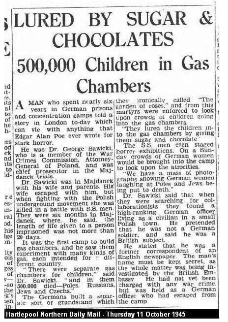 lured by choclate treats into the gas chamber children holocaust lies.png