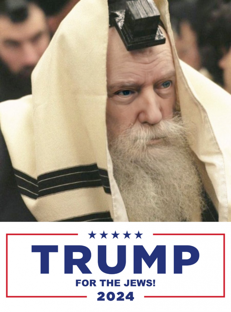 trump for the jews 2024 saturns box on head.png