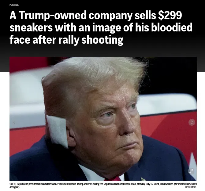 trump sells 300 dollar sneakers after fake shooting.webp