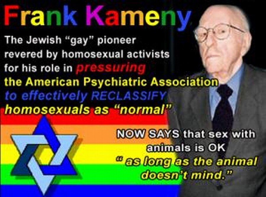 frank kameny jews pedo laws bestiality animals.jpg