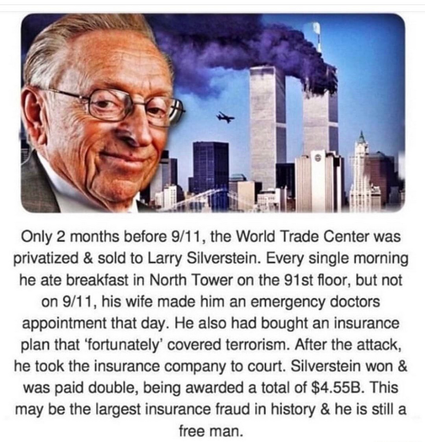 Screenshot 2024-11-07 at 17-27-57 ADAM on X This is actually insane. Only TWO MONTHS before 9_11 the World Trade Center was privatized &amp sold to Larry Silverstein. Every single morning he ate breakfast in North Tower on [...].png