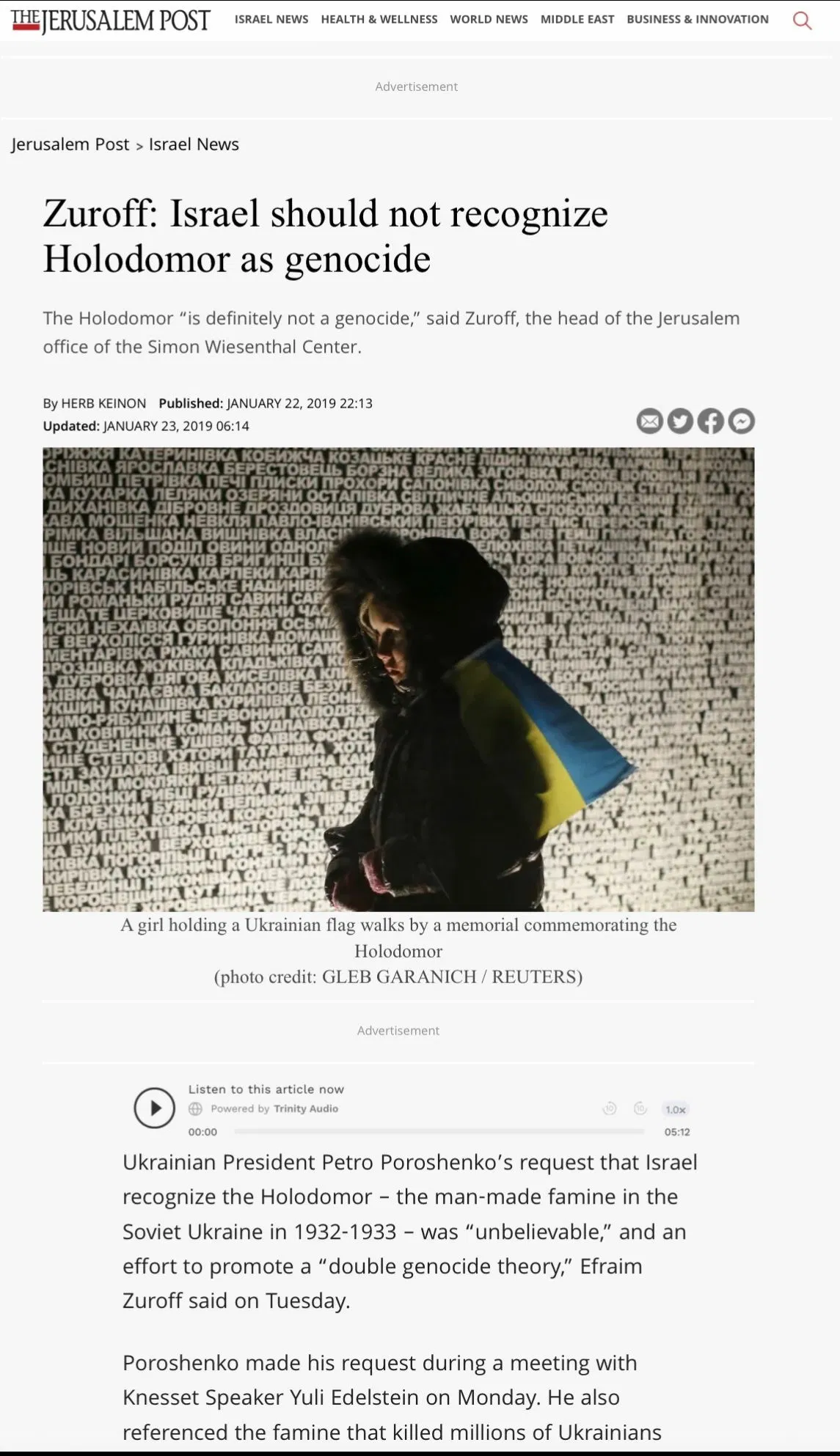 israel should not recognize holodomor genocide jews.webp